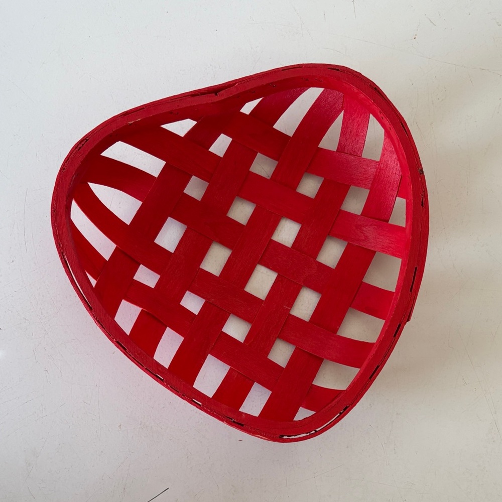 Red Woven Heart Basket
